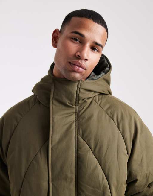 ASOS DESIGN grön vadderad jacka i oversize-modell, 5 av 5