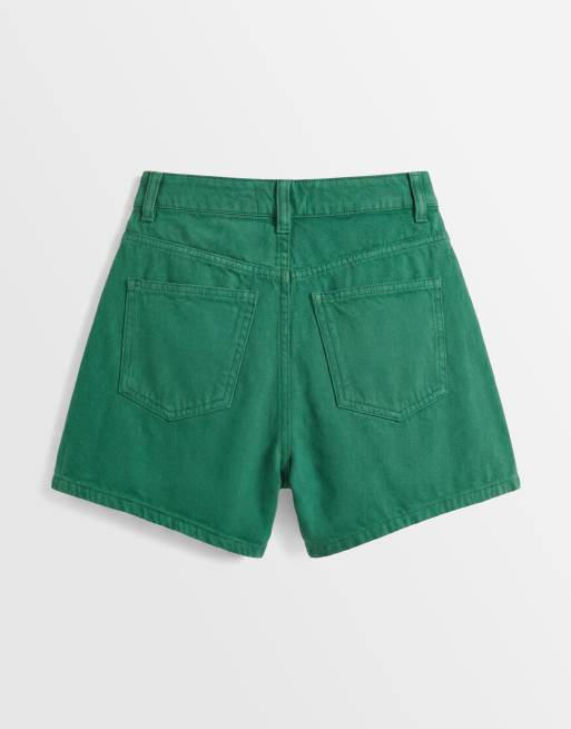 ASOS DESIGN – Gröna, a-linjeformade jeansshorts i lång modell, 7 av 7