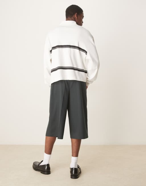 ASOS DESIGN – Gröna bermudashorts i oversize med stråveck, 3 av 5