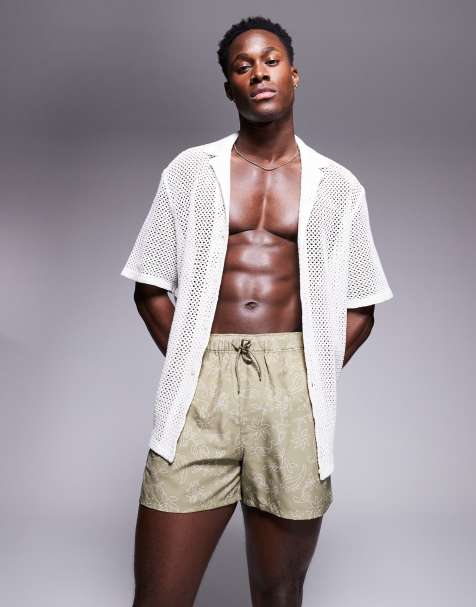 ASOS DESIGN – Gröna, korta badshorts med blommigt mönster - view 1