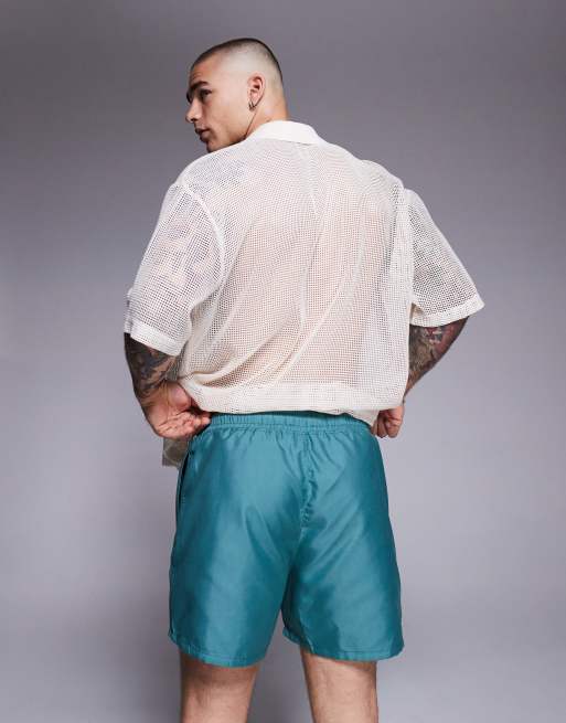 ASOS DESIGN – Gröna, korta badshorts med placerat tryck, 4 av 4