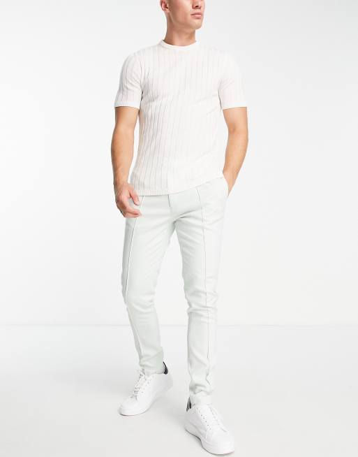 ASOS DESIGN – Gröna, smala och fina mjukisbyxor i twill, 2 av 4