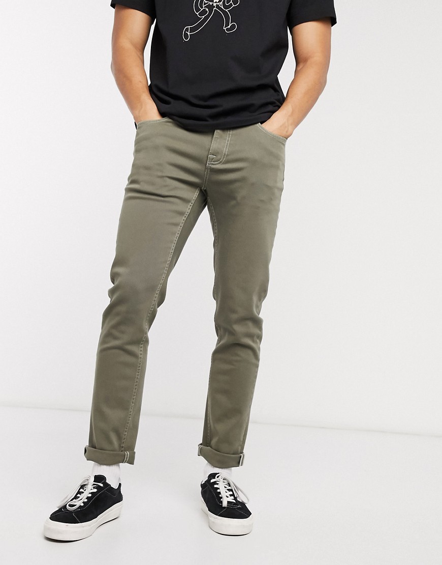 ASOS DESIGN – Gröna stretchiga slim jeans