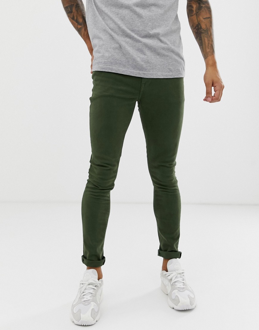 ASOS DESIGN – Gröna superskinny jeans