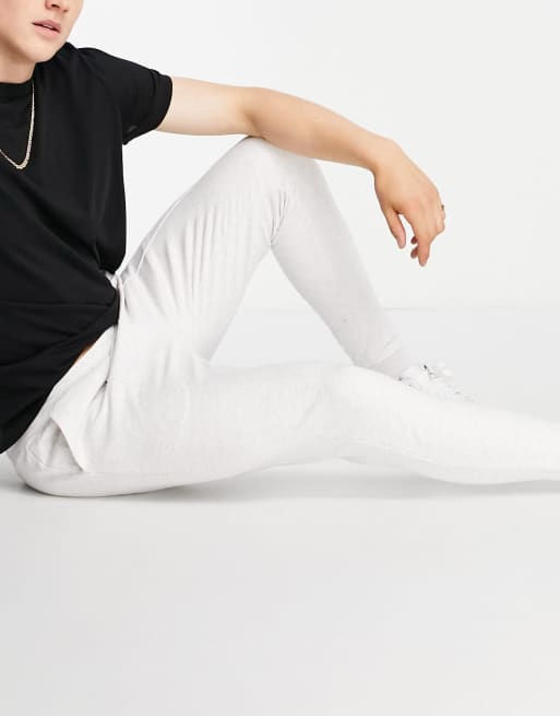 ASOS DESIGN – Gröna/vitmelerade, smala och fina mjukisbyxor med stråveck, 2-pack - MULTI, 3 av 4