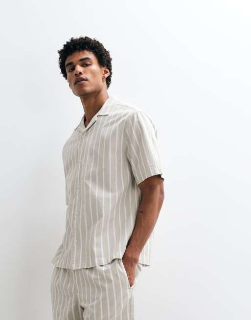 ASOS DESIGN – Grönrandigt set, 3 av 3
