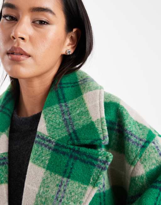 ASOS DESIGN – Grönrutig, formell bomberjacka i oversize, 2 av 4