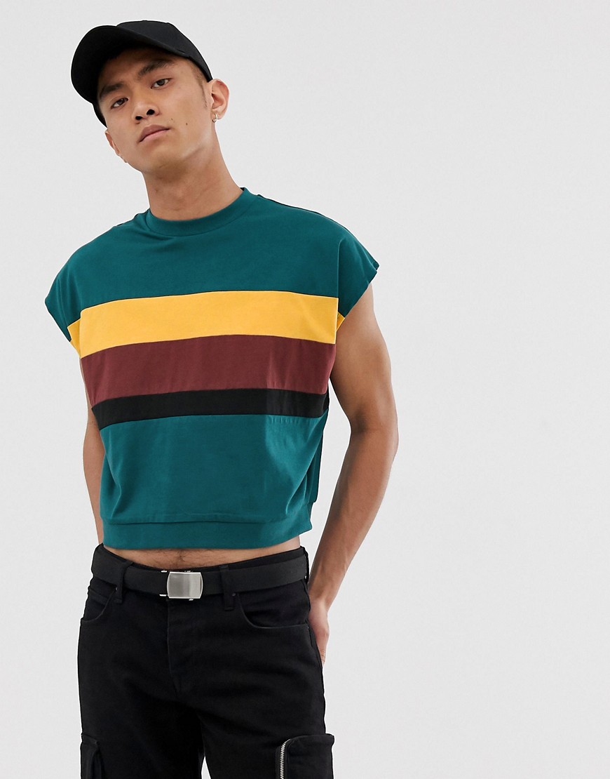 ASOS DESIGN – Grönt, blockfärgat linne i kort modell med boxig passform
