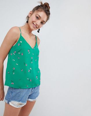 ASOS DESIGN – Grönt blommönstrat linne-Flerfärgad