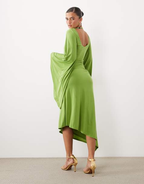 ASOS DESIGN – Grönt set med pärlprydd topp och kjol - view 1