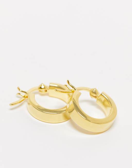 ASOS DESIGN - Grosses créoles en argent massif plaqué or 14 carats, 4 de 4
