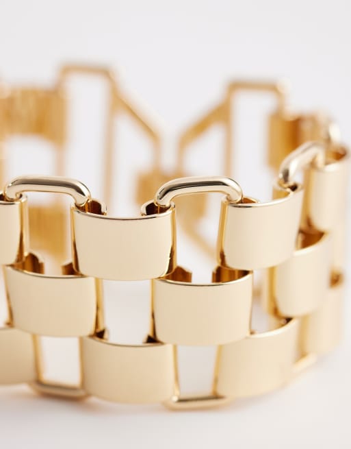 ASOS DESIGN - Grote armband met horlogebandje in goudkleur, 3 van 3