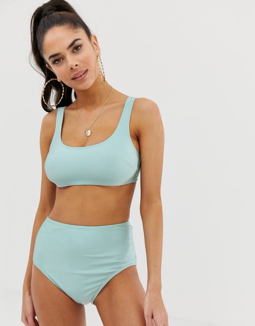 ASOS Design - Glanzende bikini in muntgroen voor grote cupmaten, 2 van 2