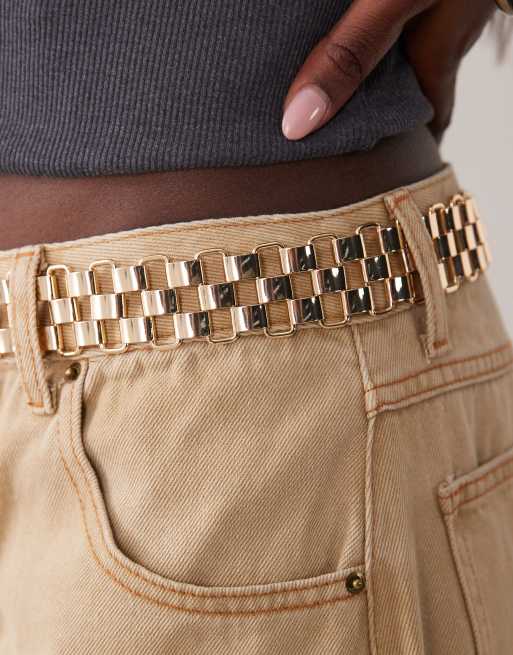 ASOS DESIGN - Grote riem in horlogeband-stijl in goud, 2 van 3