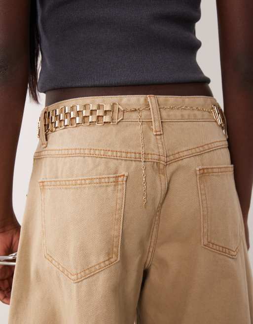 ASOS DESIGN - Grote riem in horlogeband-stijl in goud, 3 van 3