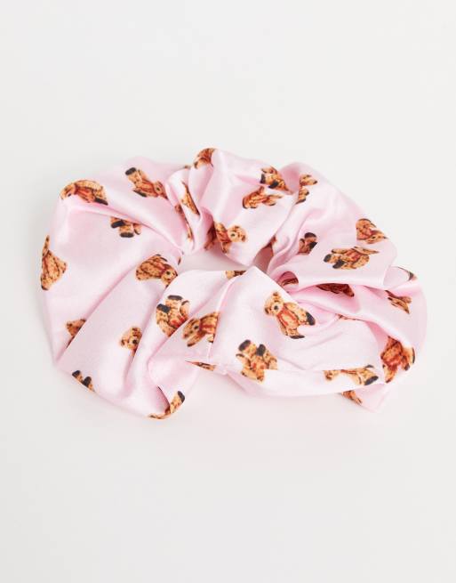 ASOS DESIGN - Grote scrunchie met teddybeertjesprint