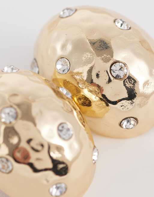 ASOS DESIGN - Grote studs met siersteentjes in goudkleur, 3 van 4