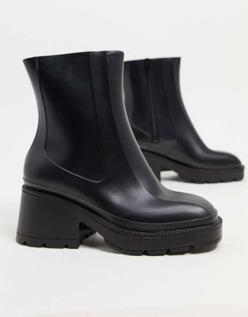 Rain booties with on sale heel