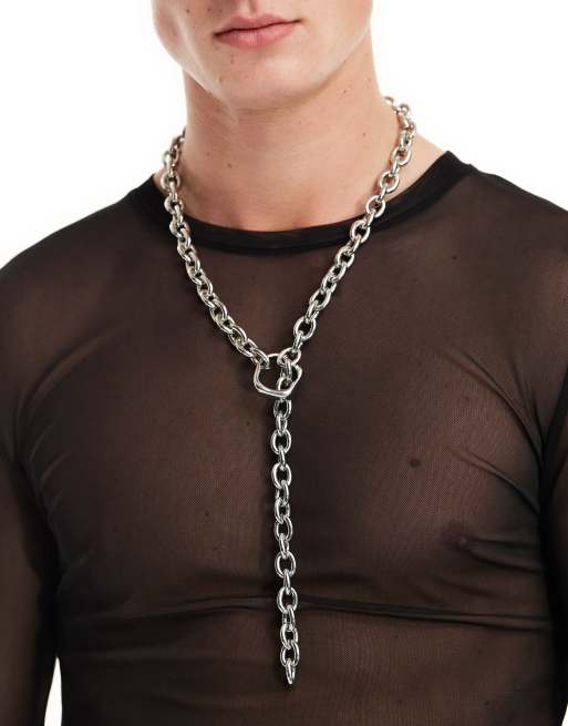 ASOS DESIGN - Grove schakelketting in zilverkleur 