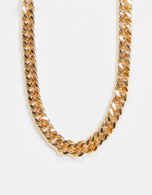 ASOS DESIGN - Grove schakelketting met gebogen chunky schakels in goudkleur