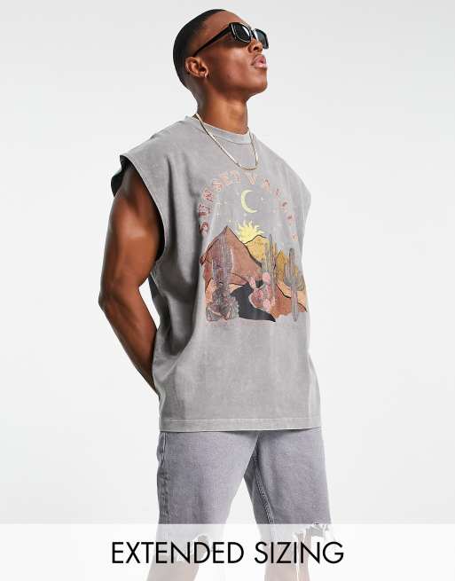ASOS DESIGN – Grovt linne i oversize med Arizonatryck