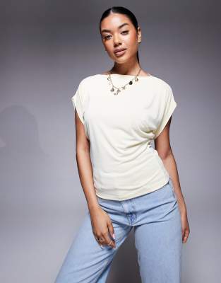 Asos Design Grown On Angel Sleeves Cupro Oversized Tee In White