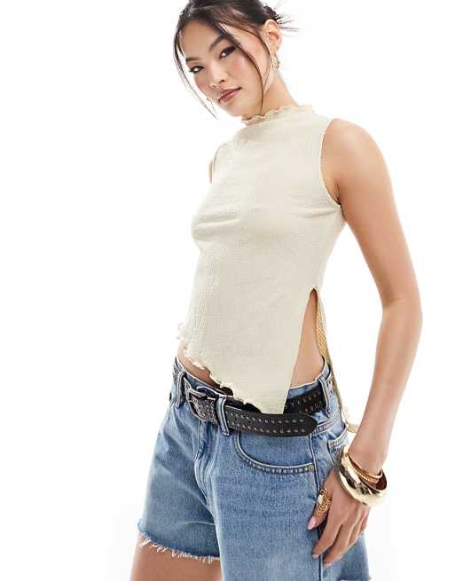 Sandy Split Neck Sleeveless Top Sandy Split Neck Sleeveless Top