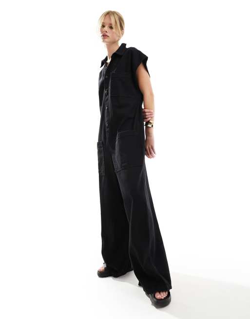 Black boiler jumpsuit hotsell