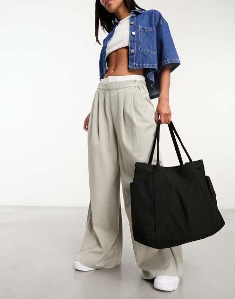 ASOS DESIGN – Gruba czarna torba płócienna oversize typu tote - view 1