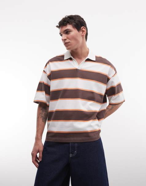 ASOS DESIGN – Gruba pudełkowa koszulka polo oversize w paski - view 1