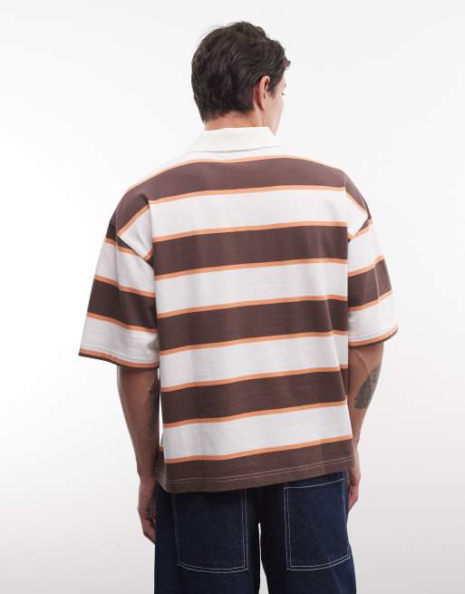 ASOS DESIGN – Gruba pudełkowa koszulka polo oversize w paski, 3 z 5