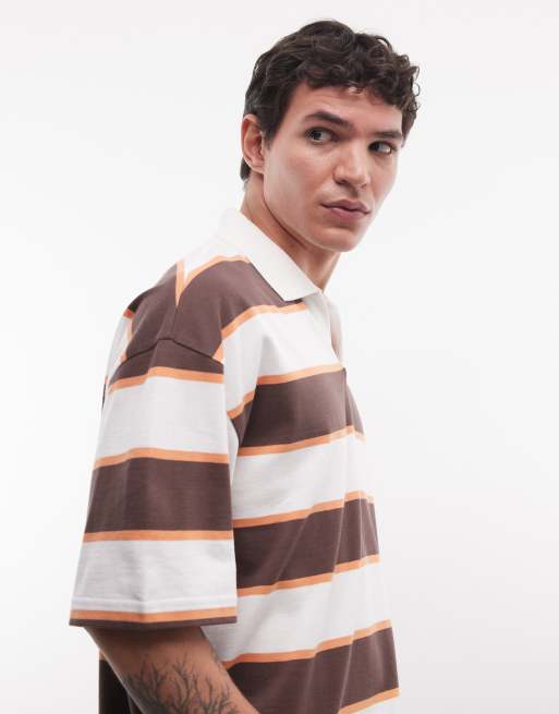 ASOS DESIGN – Gruba pudełkowa koszulka polo oversize w paski, 4 z 5