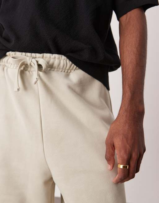 ASOS DESIGN – Grube jasnobeżowe szorty oversize o gramaturze 400 g/m², 3 z 5