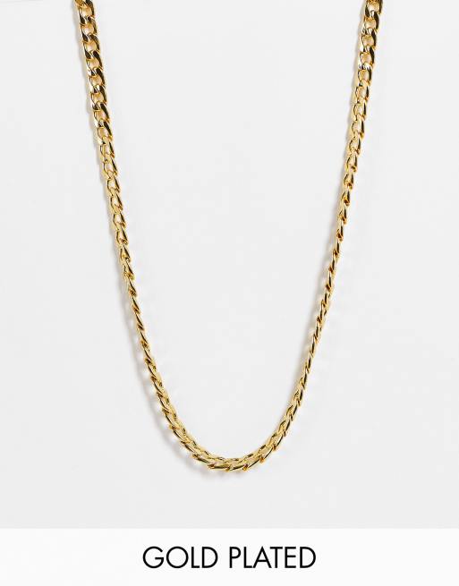 ASOS DESIGN – Gruby łańcuszek powlekany 14-karatowym złotem