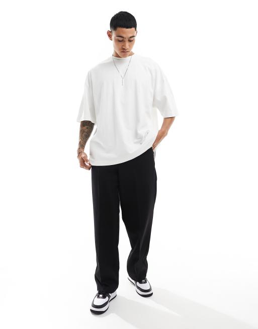 ASOS DESIGN – Gruby biały T-shirt o fasonie extreme oversize i gramaturze 240 g/m²