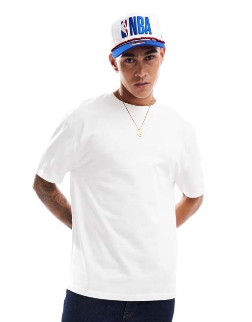 ASOS DESIGN – Gruby biały T-shirt o luźnym kroju i gramaturze 240 g/m² 