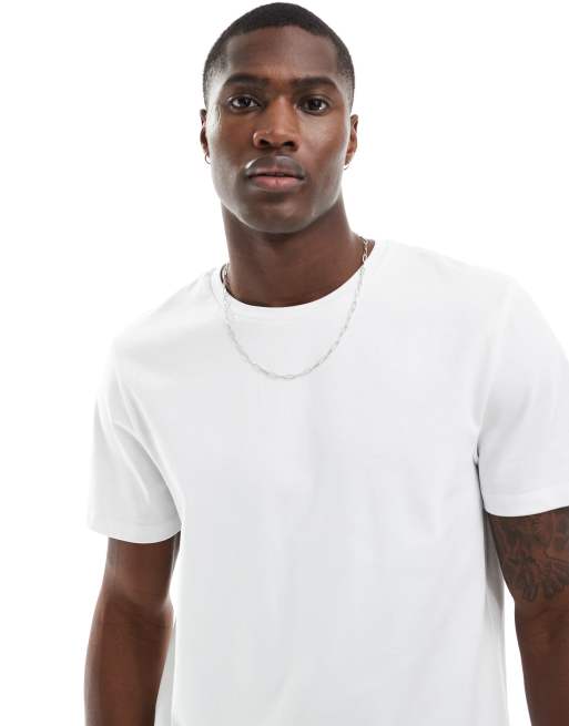 ASOS DESIGN – Gruby biały T-shirt o pudełkowym kroju i gramaturze 240 g/m²