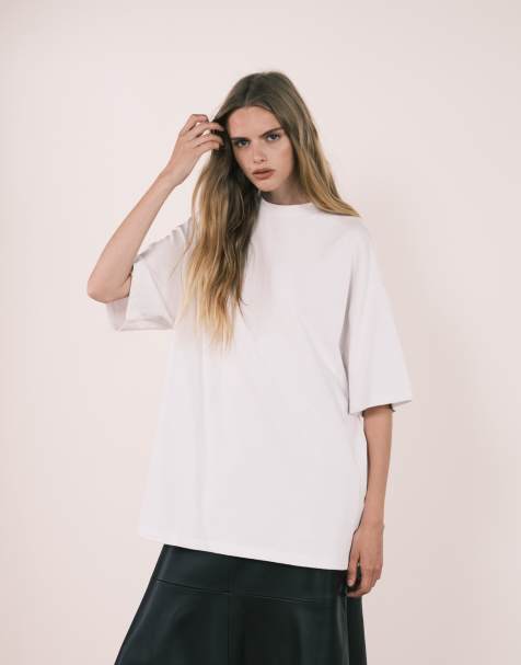 ASOS DESIGN longline heavyweight oversized t-shirt in white