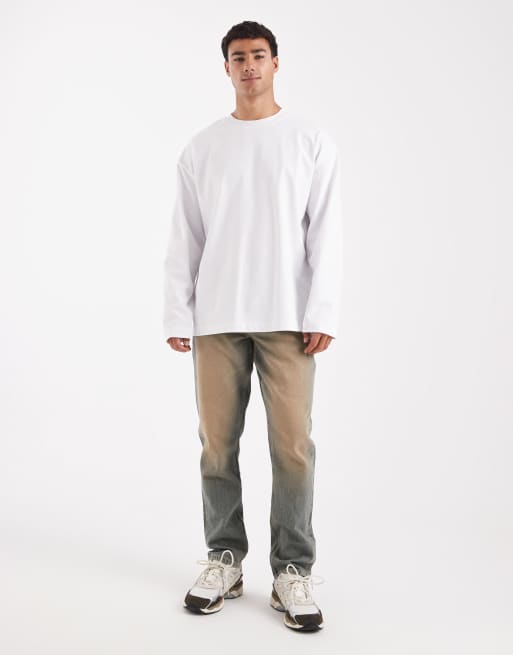 ASOS DESIGN – Gruby biały T-shirt oversize z długim rękawem , 2 z 5