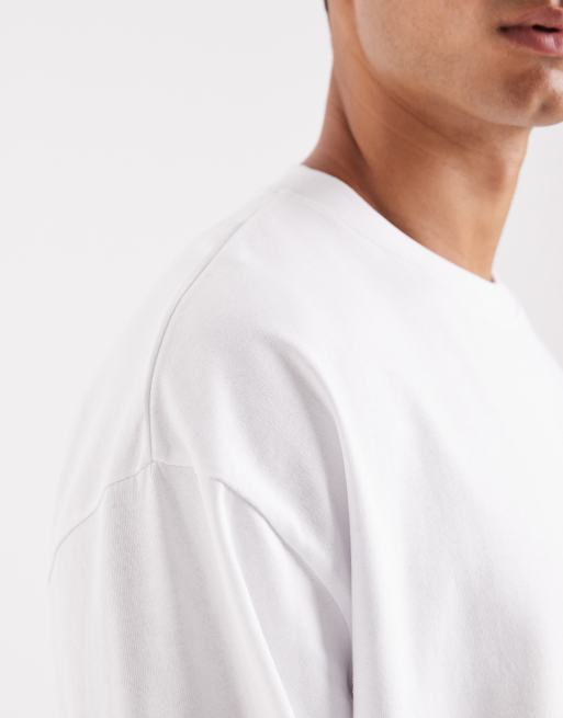ASOS DESIGN – Gruby biały T-shirt oversize z długim rękawem , 5 z 5