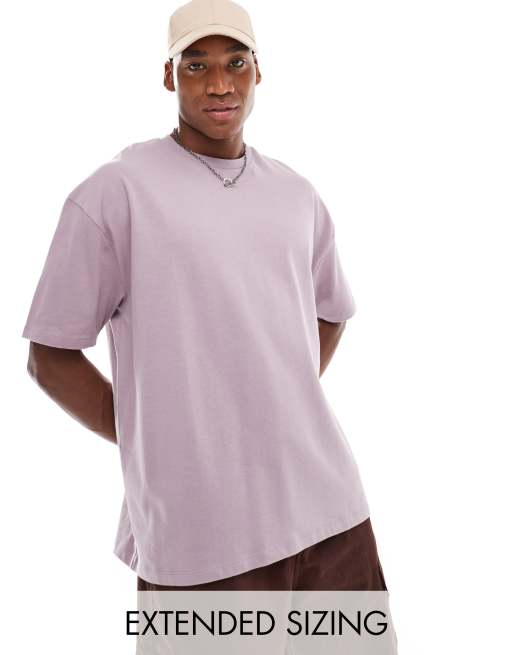 ASOS DESIGN – Gruby fioletowy T-shirt oversize o gramaturze 240 g/m²