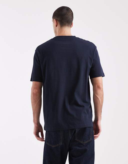 ASOS DESIGN – Gruby granatowy T-shirt o luźnym kroju, 3 z 5