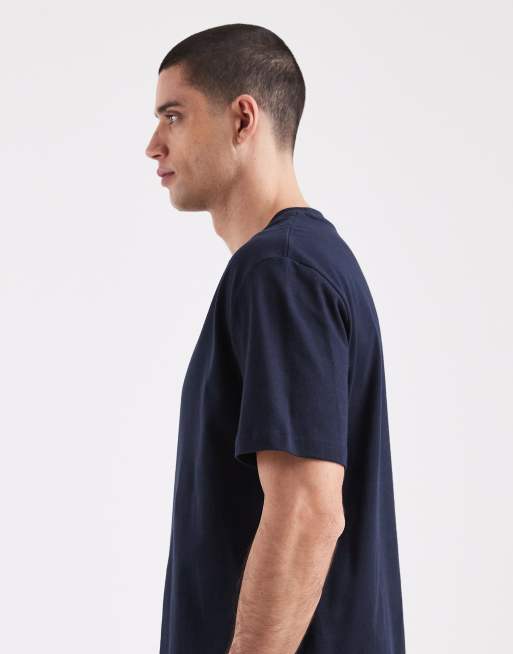 ASOS DESIGN – Gruby granatowy T-shirt o luźnym kroju, 4 z 5