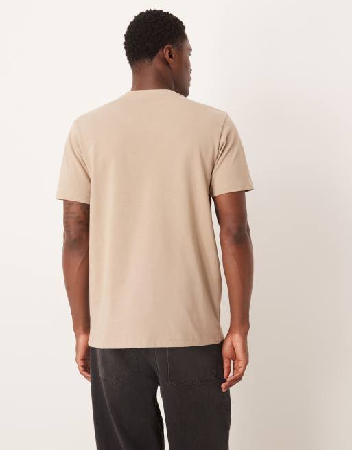 ASOS DESIGN – Gruby jasnobeżowy T-shirt o regularnym kroju, 3 z 5