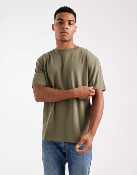 ASOS DESIGN – Gruby luźny T-shirt w kolorze khaki - view 1