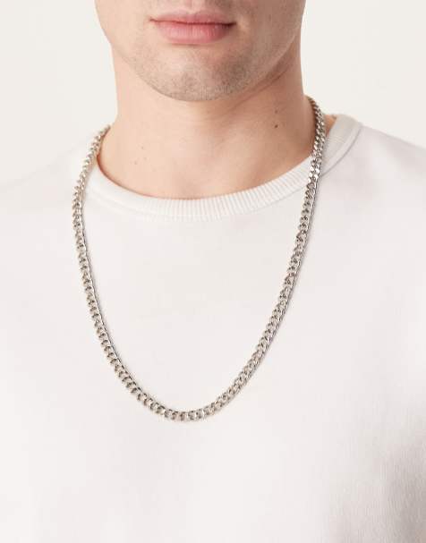 ASOS DESIGN – Gruby naszyjnik łańcuszkowy w odcieniu srebra - view 1