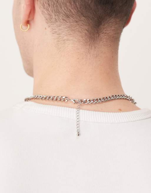 ASOS DESIGN – Gruby naszyjnik łańcuszkowy w odcieniu srebra   , 2 z 3