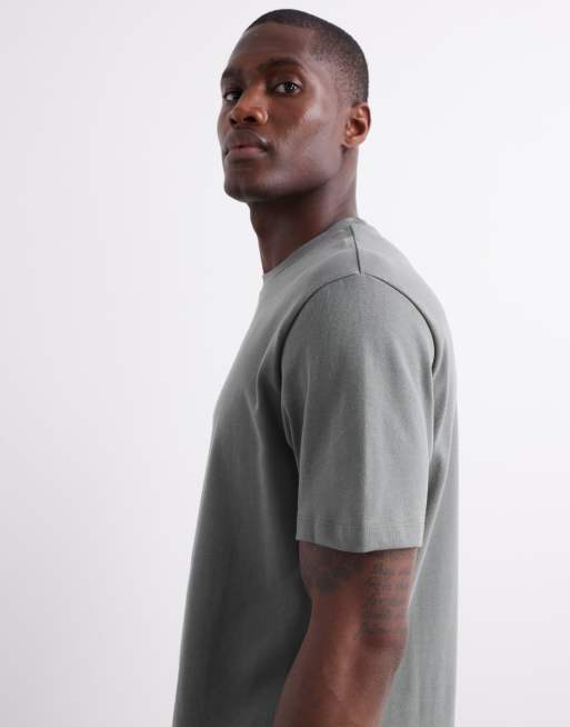 ASOS DESIGN – Gruby T-shirt z okrągłym dekoltem w kolorze khaki , 3 z 5