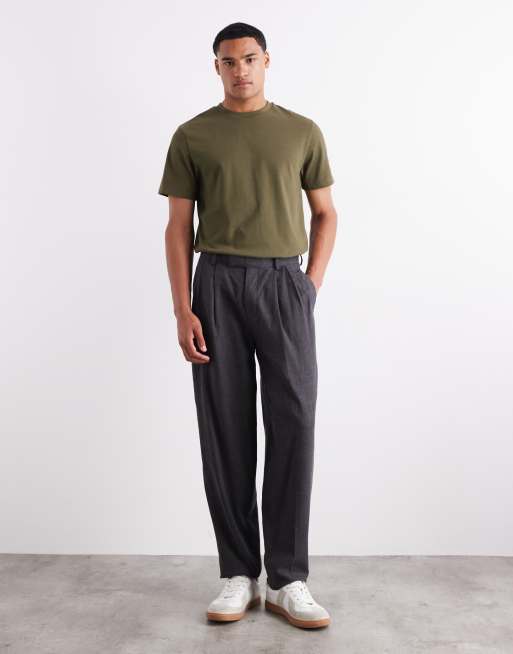 ASOS DESIGN – Gruby T-shirt z okrągłym dekoltem w kolorze khaki  , 2 z 6