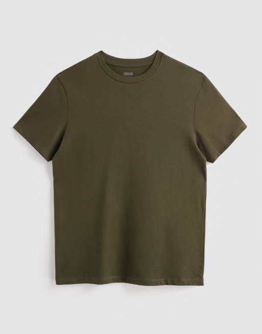 ASOS DESIGN – Gruby T-shirt z okrągłym dekoltem w kolorze khaki  , 6 z 6